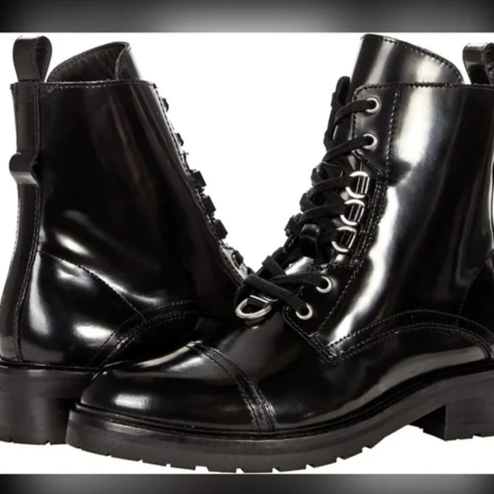 NWOT All Saints Lira Patient Leather Hiker Combat Boots - Picture 4 of 17